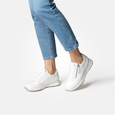 Paul Green Side Zip Laced Multi Trainer - White Silver